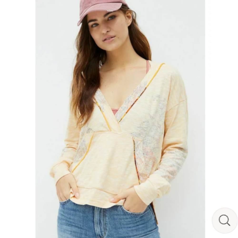 Anthropologie Nera floral Hoodie Top